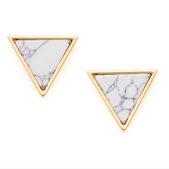 Mini Marbled Triangle Studs - Picture 3 of 3